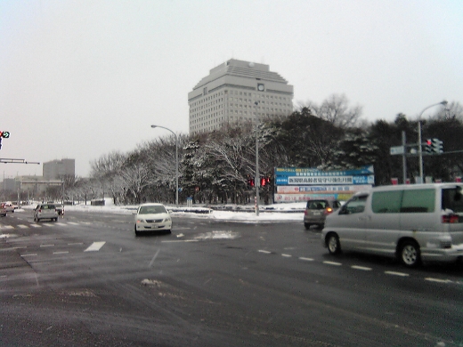 交差点の雪